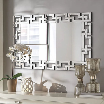 Venetian Art Mirror With Beveled Glass Edge For Living Room
