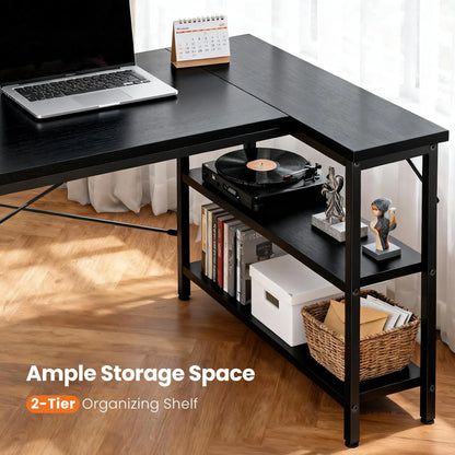 JHK L Shaped Desk Computer Desk With Reversible Storage
