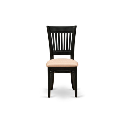 EAST WEST FURNITURE - ANVA3-BLK-C - 3-Pc Kitchen Dining Set- 2 Wood Chair and Kitchen Dining Table - Linen Fabric Seat and Slatted Chair Back (Black Finish)