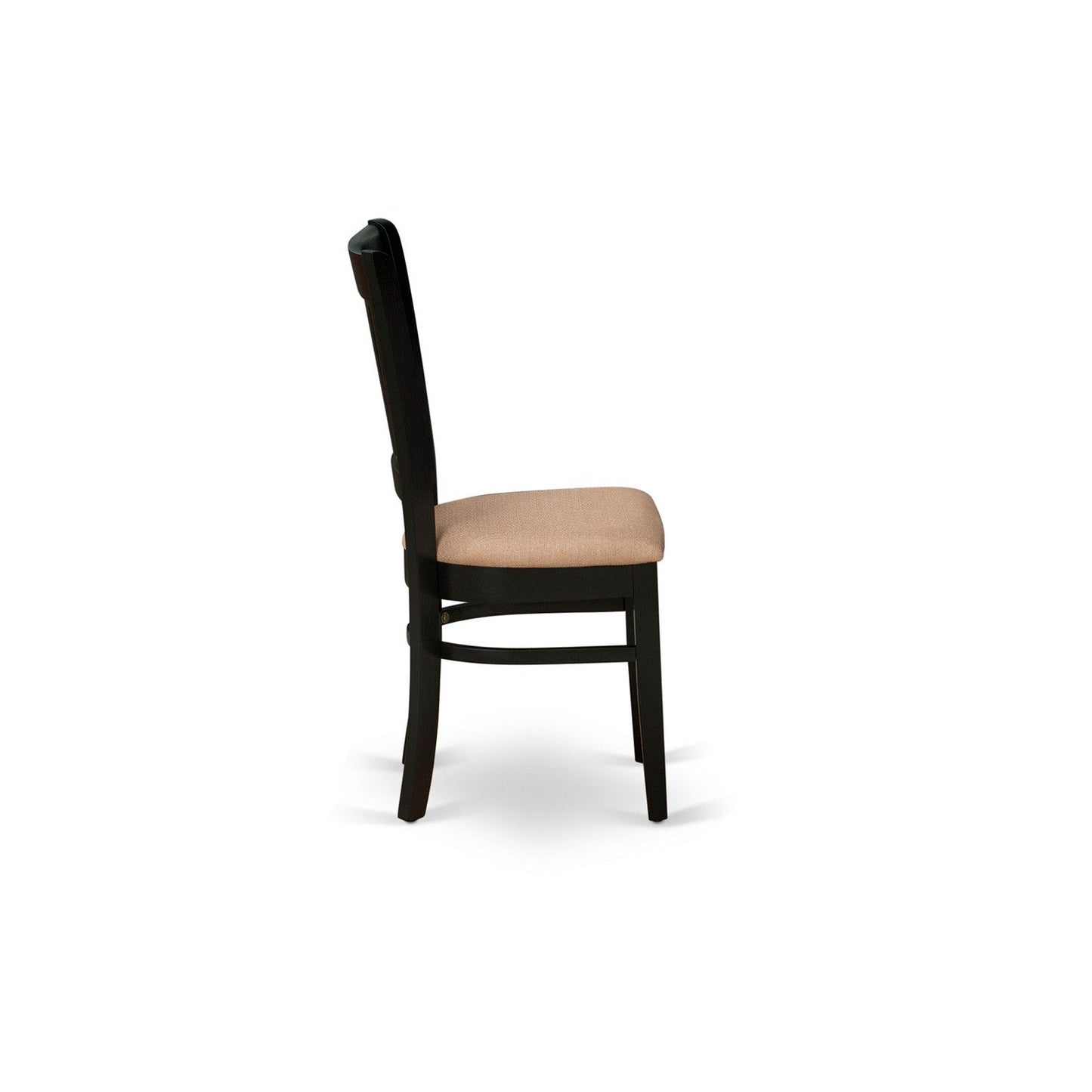 EAST WEST FURNITURE - ANVA3-BLK-C - 3-Pc Kitchen Dining Set- 2 Wood Chair and Kitchen Dining Table - Linen Fabric Seat and Slatted Chair Back (Black Finish)