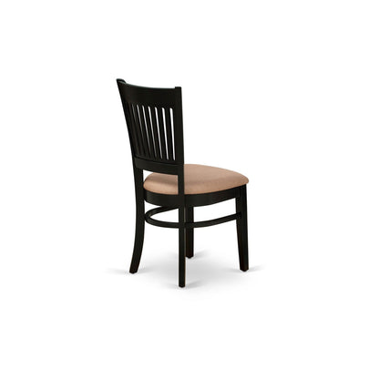 EAST WEST FURNITURE - ANVA3-BLK-C - 3-Pc Kitchen Dining Set- 2 Wood Chair and Kitchen Dining Table - Linen Fabric Seat and Slatted Chair Back (Black Finish)