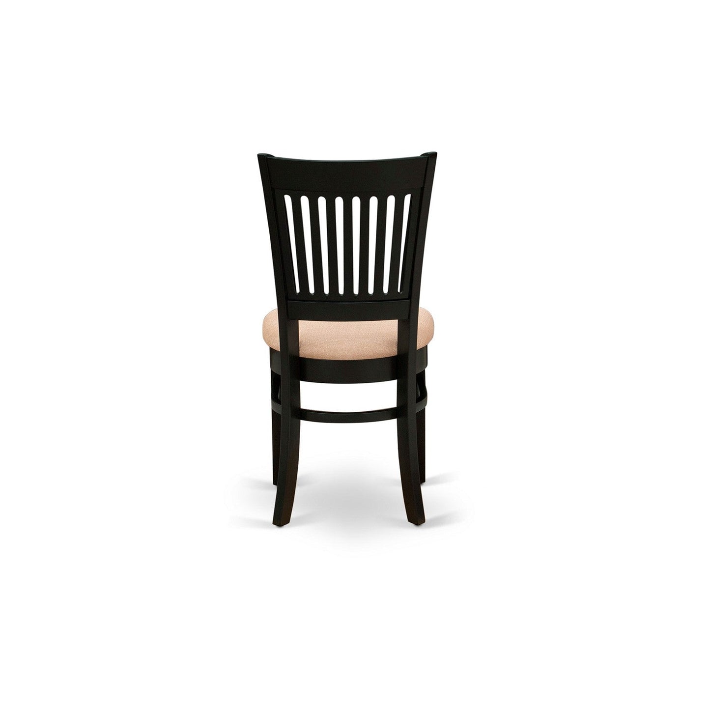 EAST WEST FURNITURE - ANVA3-BLK-C - 3-Pc Kitchen Dining Set- 2 Wood Chair and Kitchen Dining Table - Linen Fabric Seat and Slatted Chair Back (Black Finish)