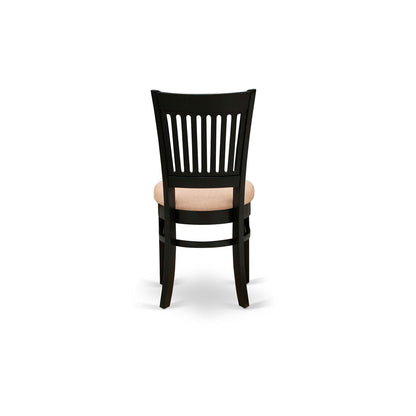 EAST WEST FURNITURE - ANVA3-BLK-C - 3-Pc Kitchen Dining Set- 2 Wood Chair and Kitchen Dining Table - Linen Fabric Seat and Slatted Chair Back (Black Finish)