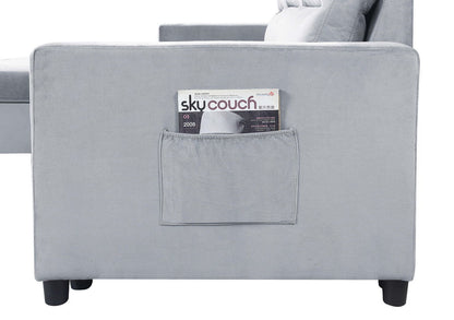 Ivy - Reversible Sleeper Sectional Sofa With Storage Chaise And Side Pocket