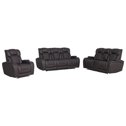 Wendell - Power Motion Loveseat With Console, Wireless Charger, Storage, USB & LED - Dark Gray