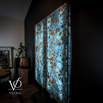 Argentina Blue Onyx Mosaic Wall Panels | Luxury Backlit Stone Wall Art