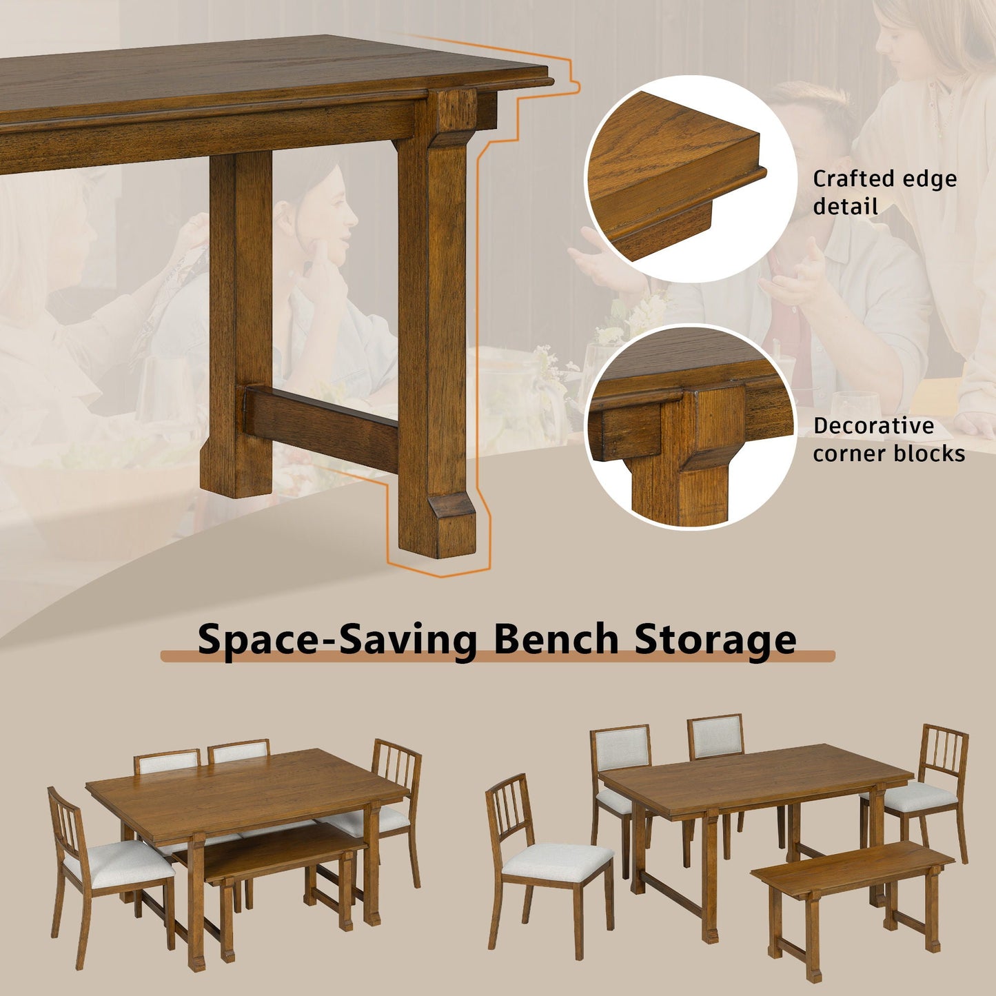 6 Piece Kitchen & Dining Room Furniture