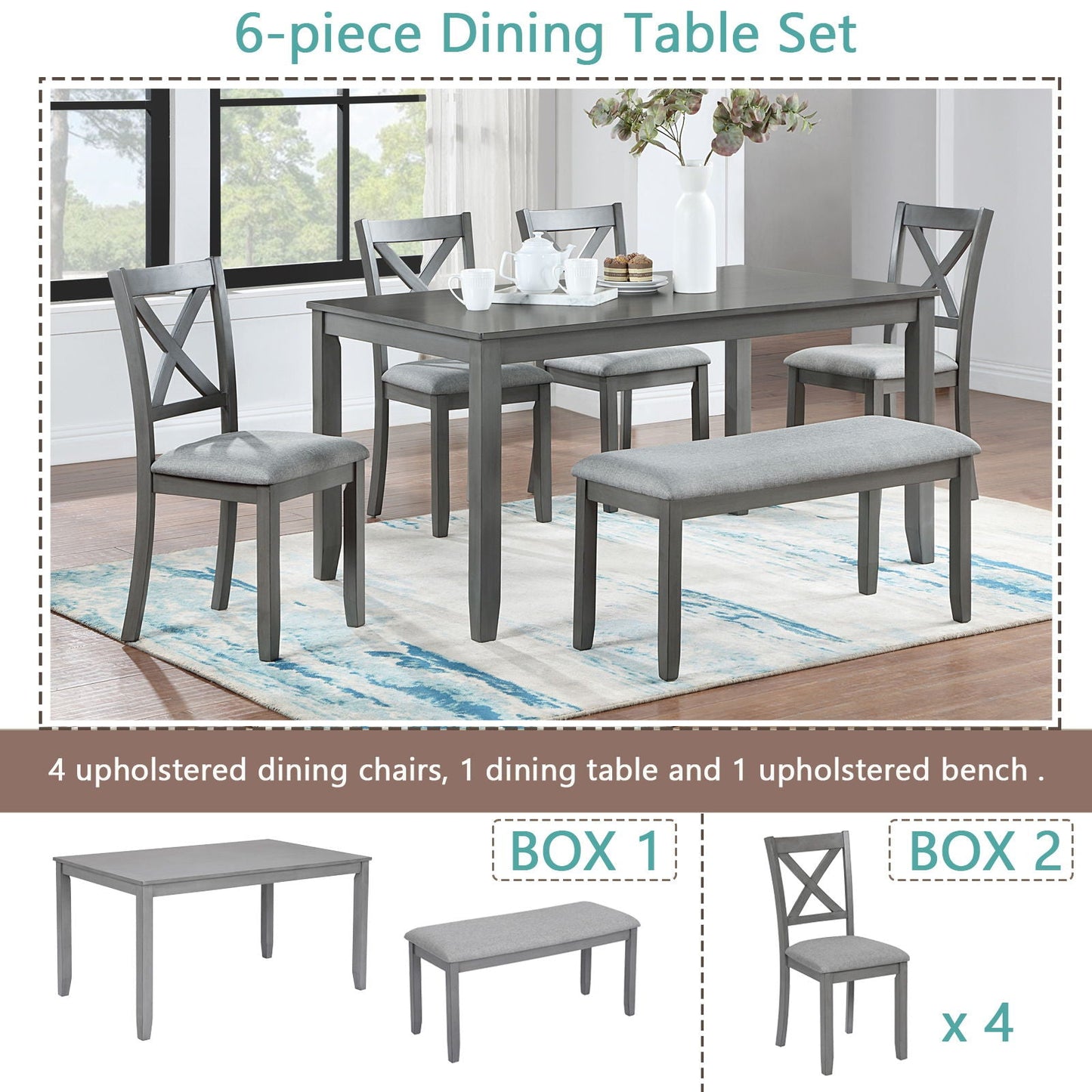 Kitchen Dining Set, Rectangular Dining Table