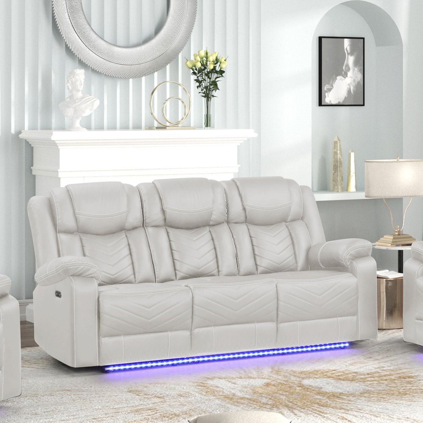 Challenger - LED Power Recliner Sofa
