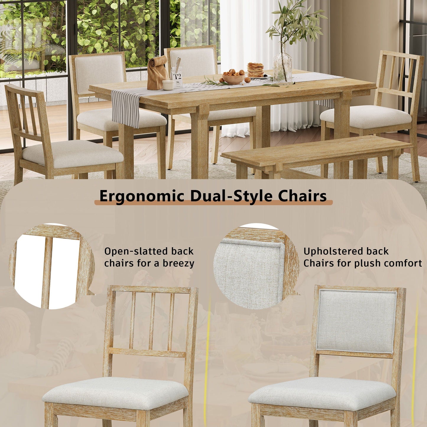 6 Piece Kitchen & Dining Room Furniture