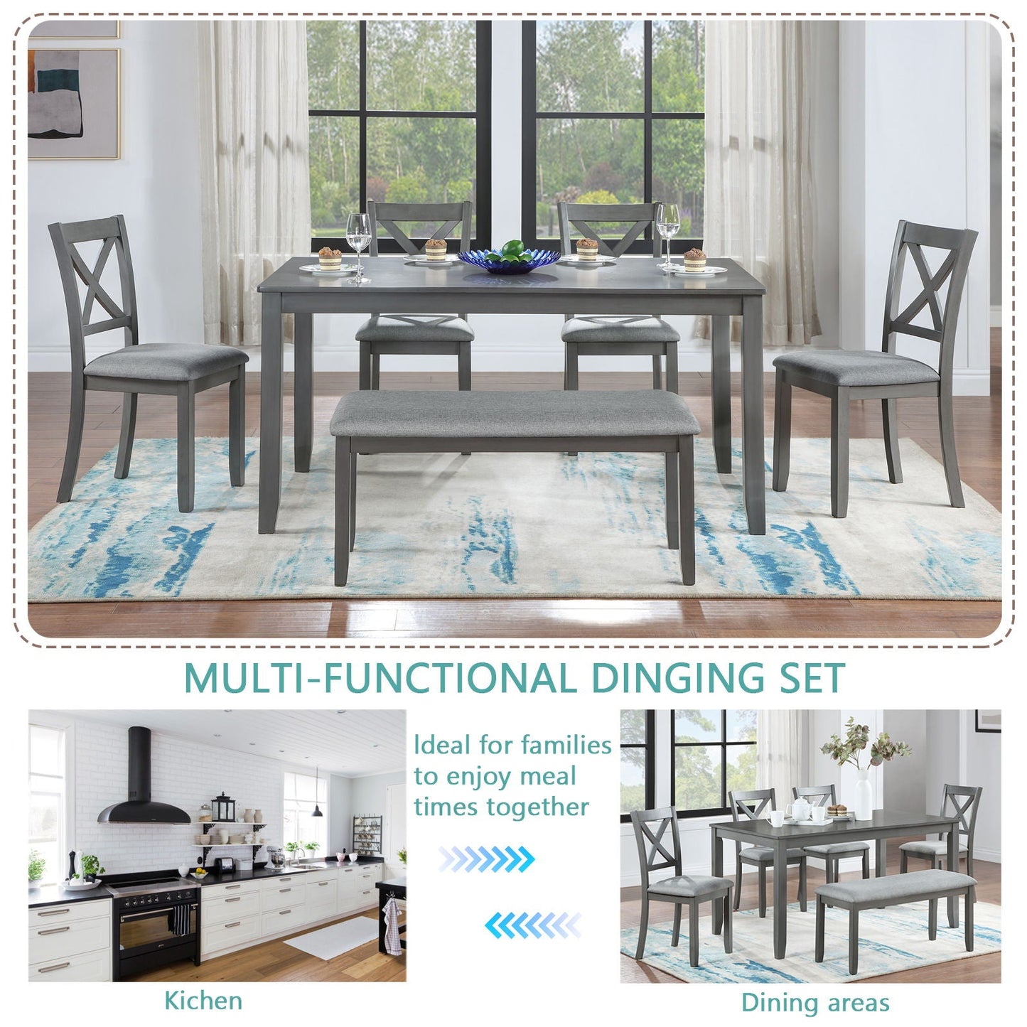 Kitchen Dining Set, Rectangular Dining Table