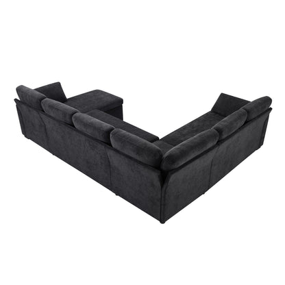 Convertible U-Shaped Sectional Sofa Bed With Reversible Chaise