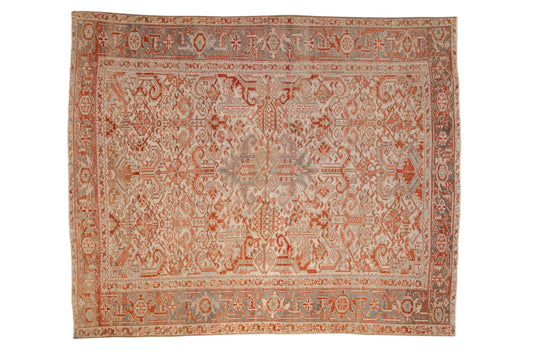 8x9.5 Vintage Distressed Heriz Carpet