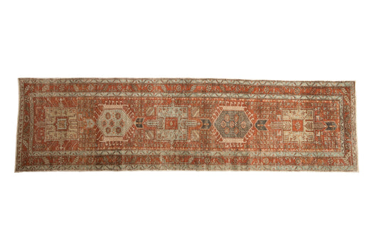 3x10.5 Vintage Distressed Karaja Rug Runner