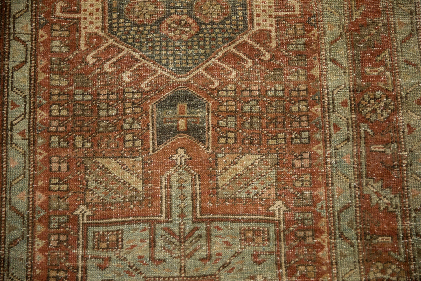 3x10.5 Vintage Distressed Karaja Rug Runner