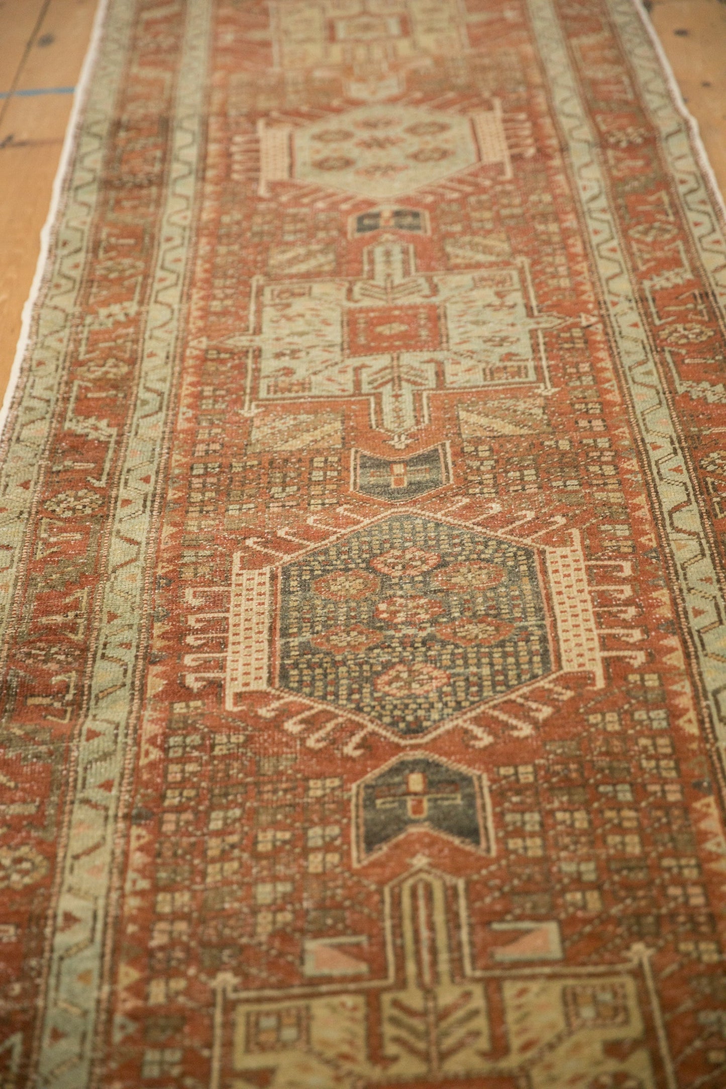 3x10.5 Vintage Distressed Karaja Rug Runner