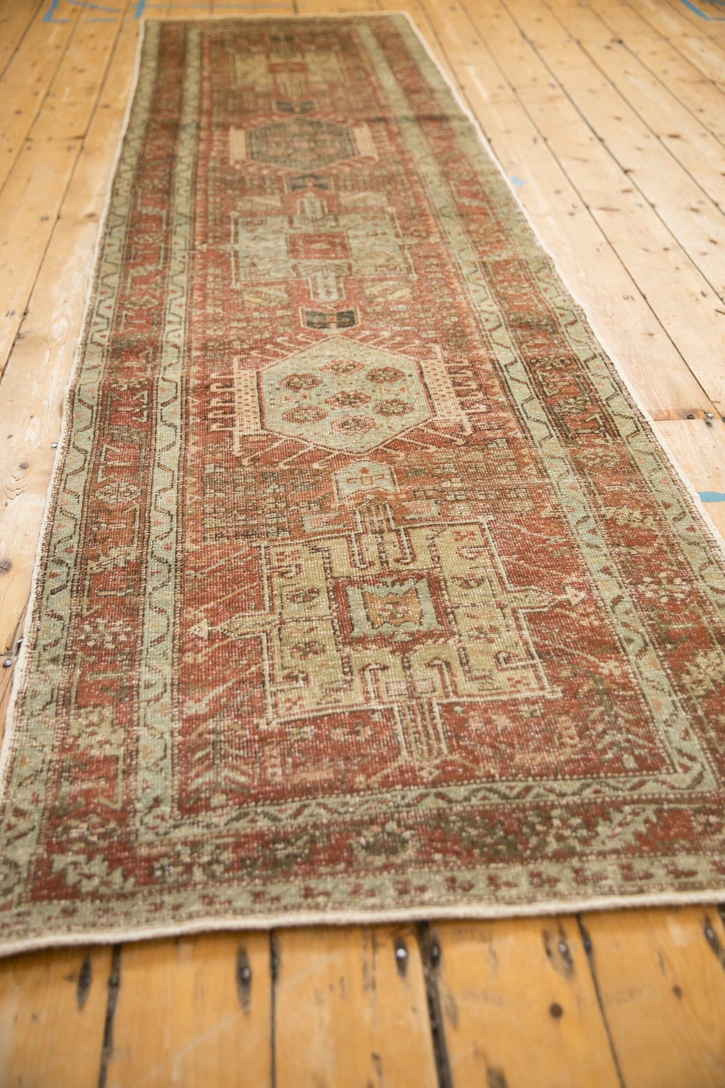 3x10.5 Vintage Distressed Karaja Rug Runner