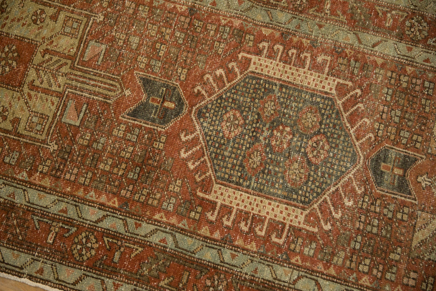 3x10.5 Vintage Distressed Karaja Rug Runner
