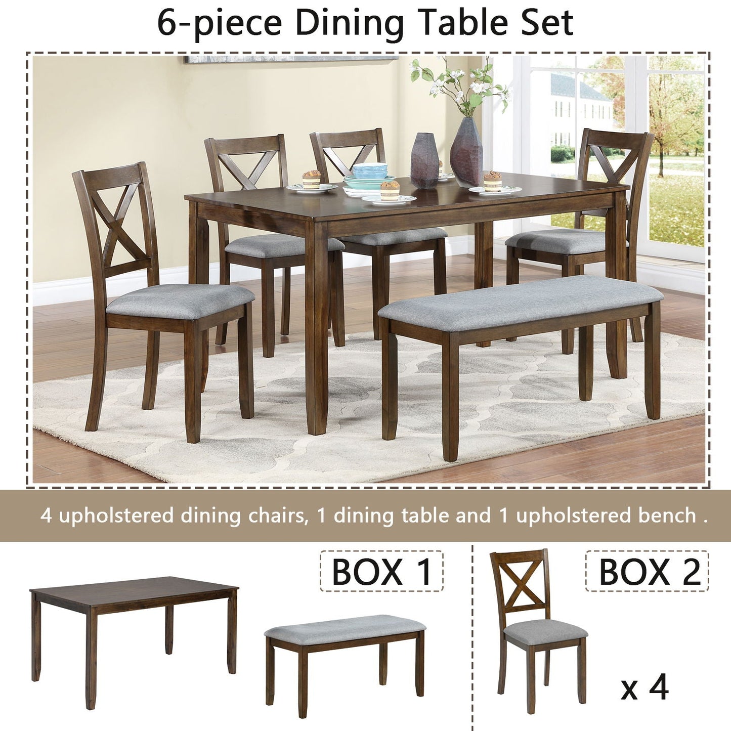 Kitchen Dining Set, Rectangular Dining Table