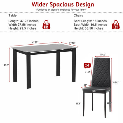 5-Piece Modern Dining Table Set