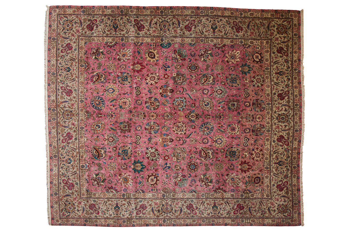 12x13.5 Vintage Tabriz Square Carpet
