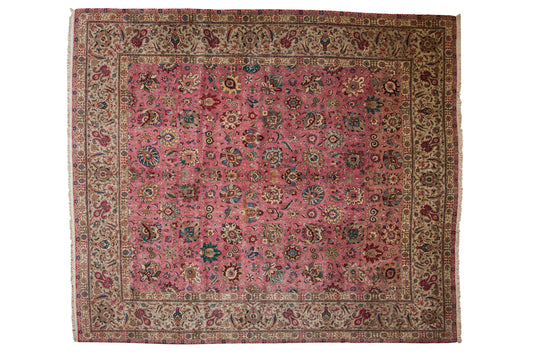 12x13.5 Vintage Tabriz Square Carpet