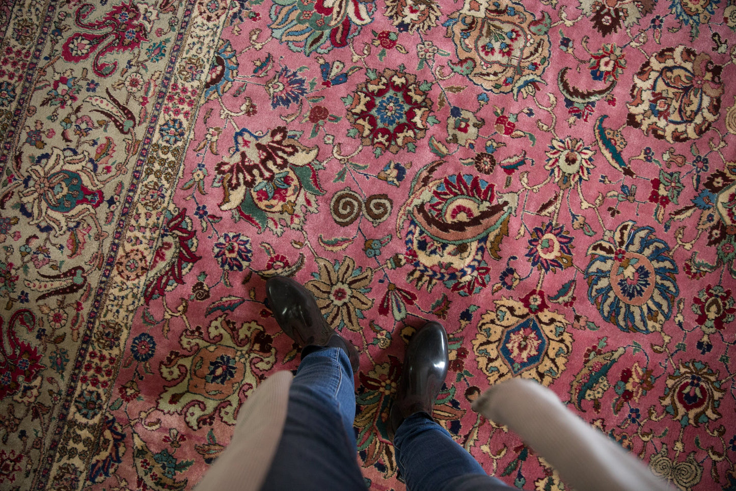 12x13.5 Vintage Tabriz Square Carpet