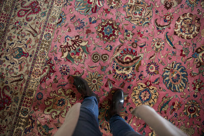 12x13.5 Vintage Tabriz Square Carpet