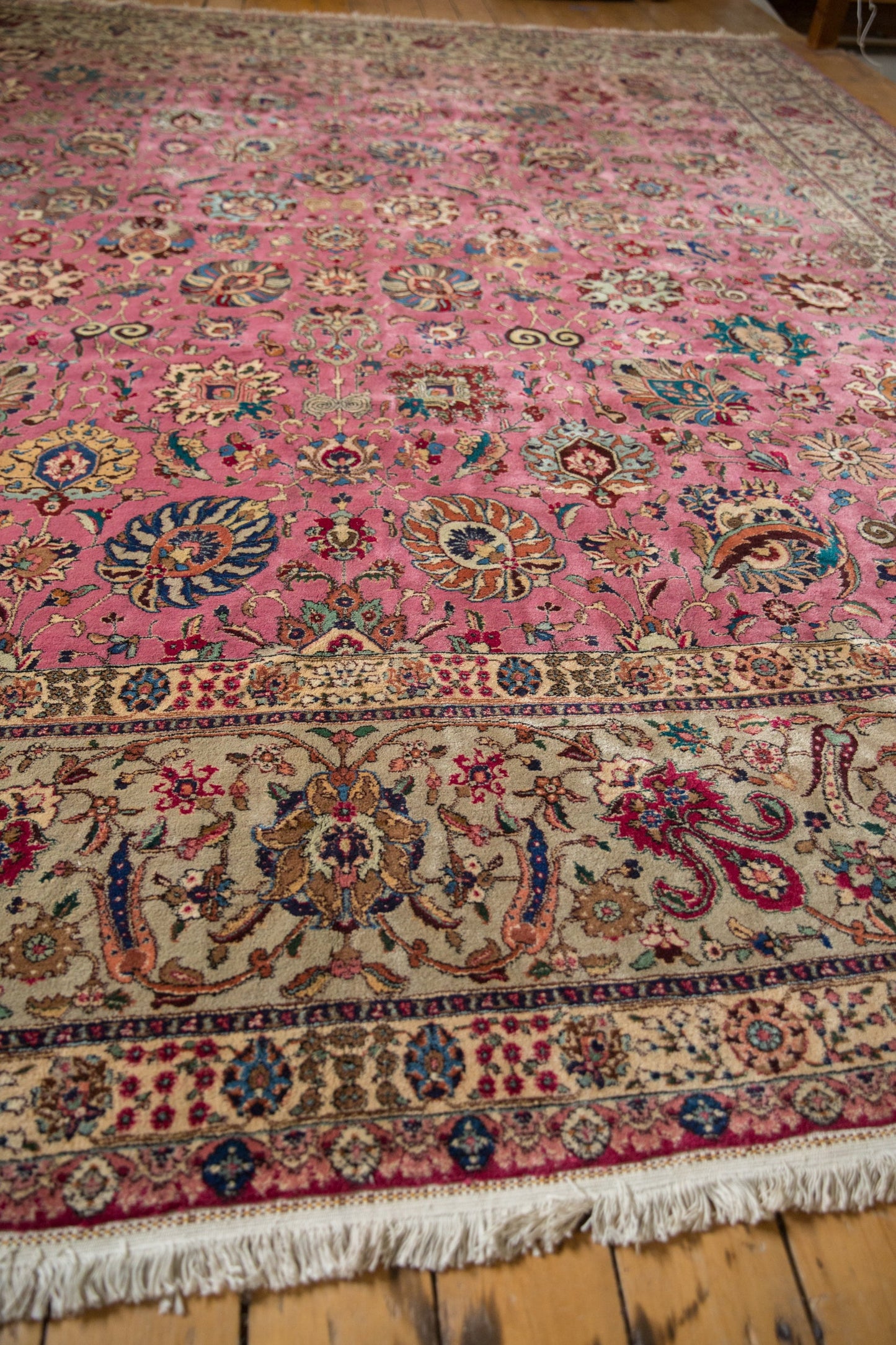 12x13.5 Vintage Tabriz Square Carpet