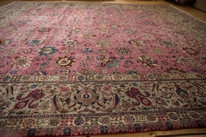 12x13.5 Vintage Tabriz Square Carpet