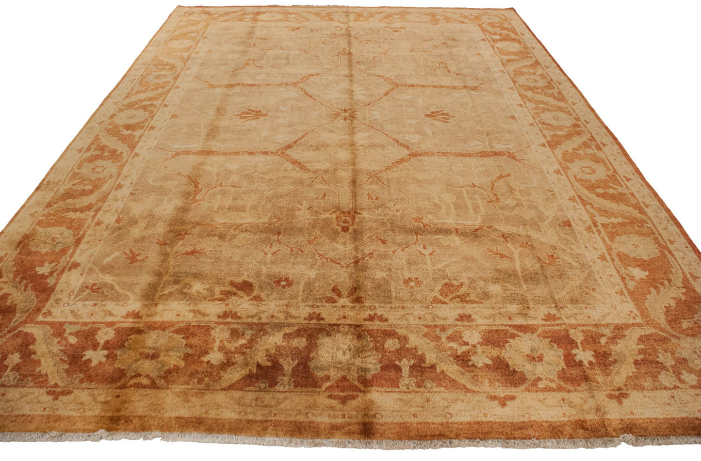 10x13.5 New Gold Wash Indian Oushak Design Carpet