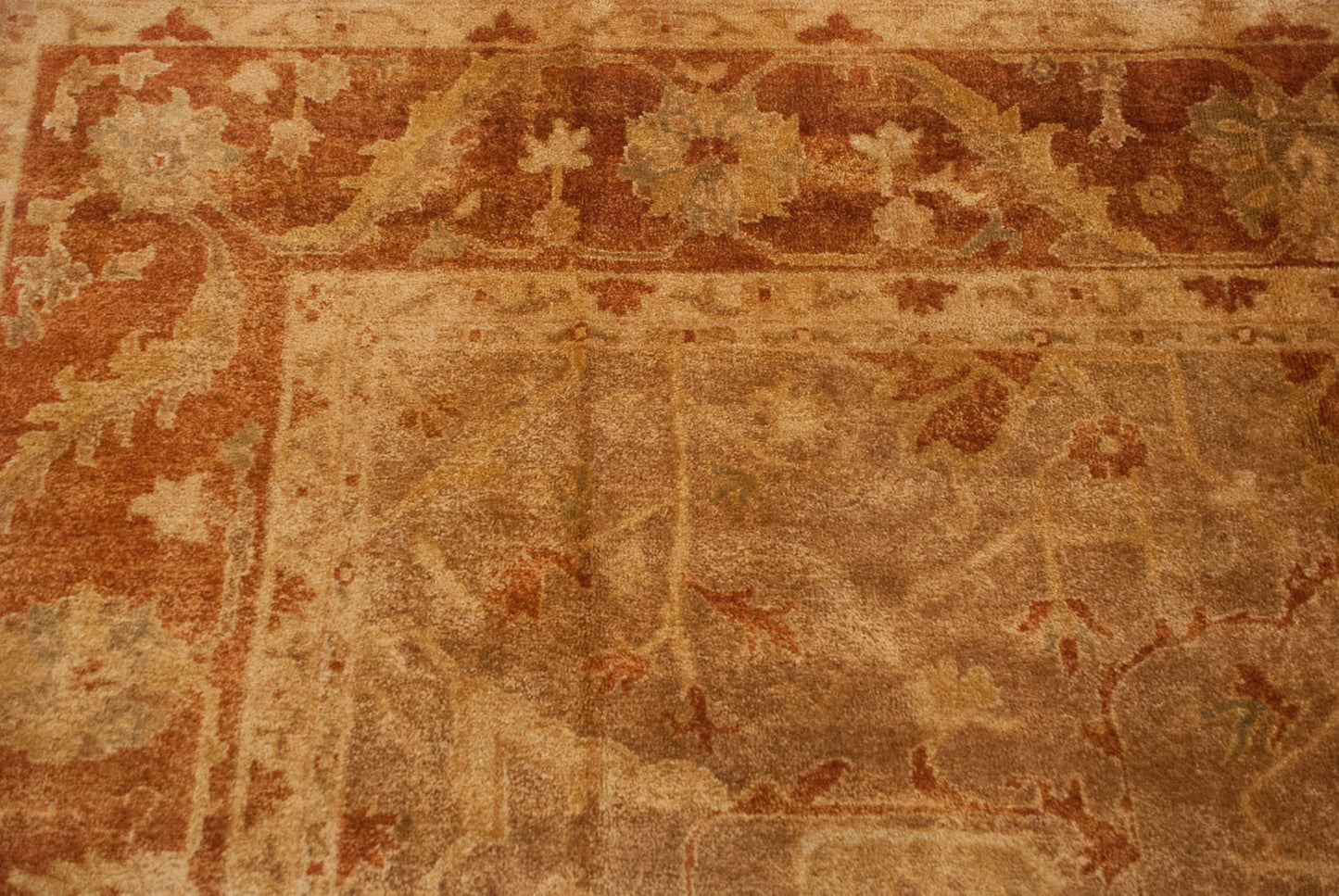 10x13.5 New Gold Wash Indian Oushak Design Carpet