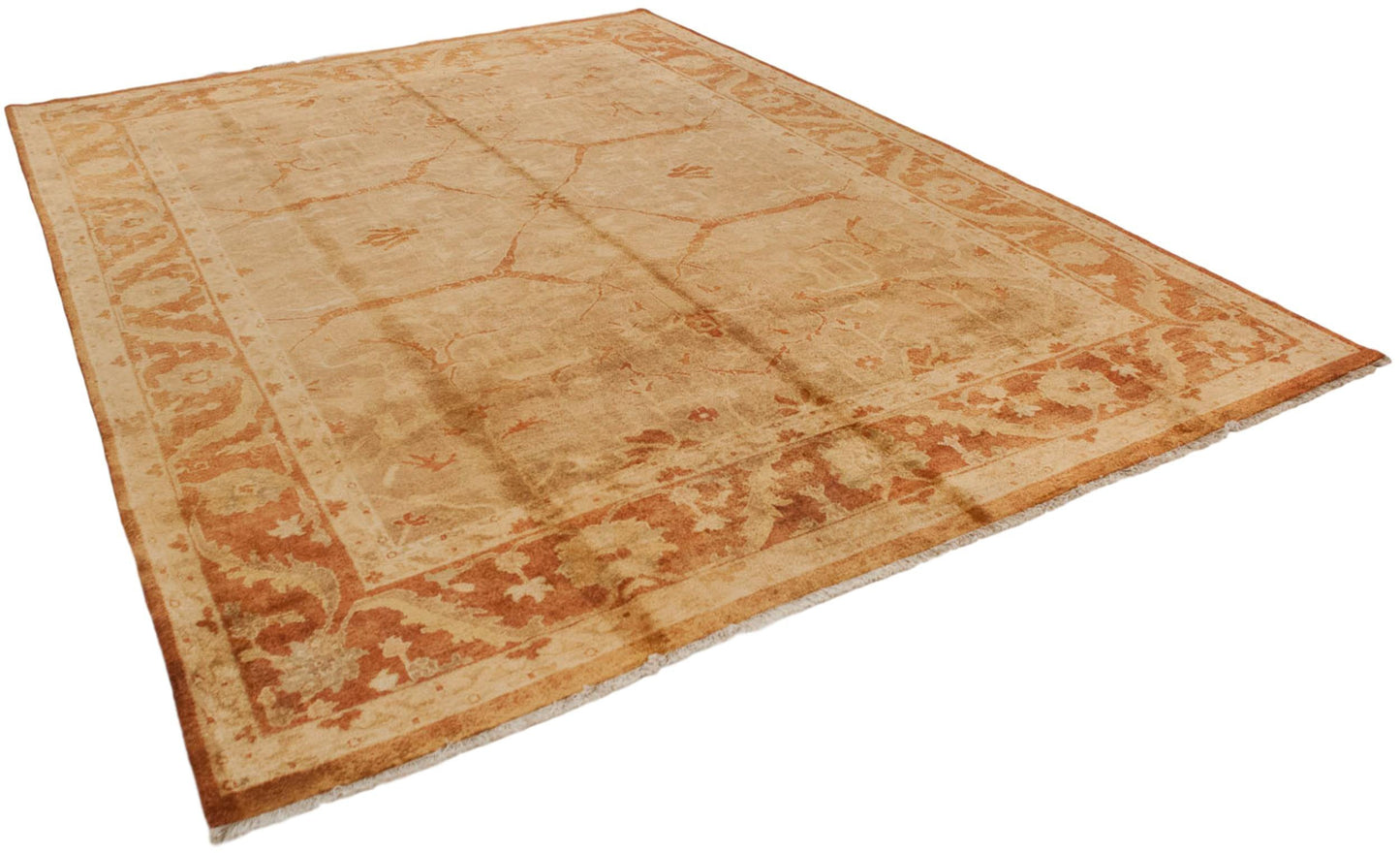 10x13.5 New Gold Wash Indian Oushak Design Carpet